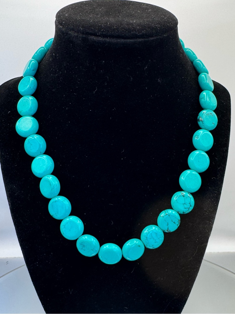 Turquoise Disk Bead Necklace